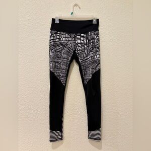 Byzella Black Pattern Mesh Panel Leggings High Waisted Activewear Size S